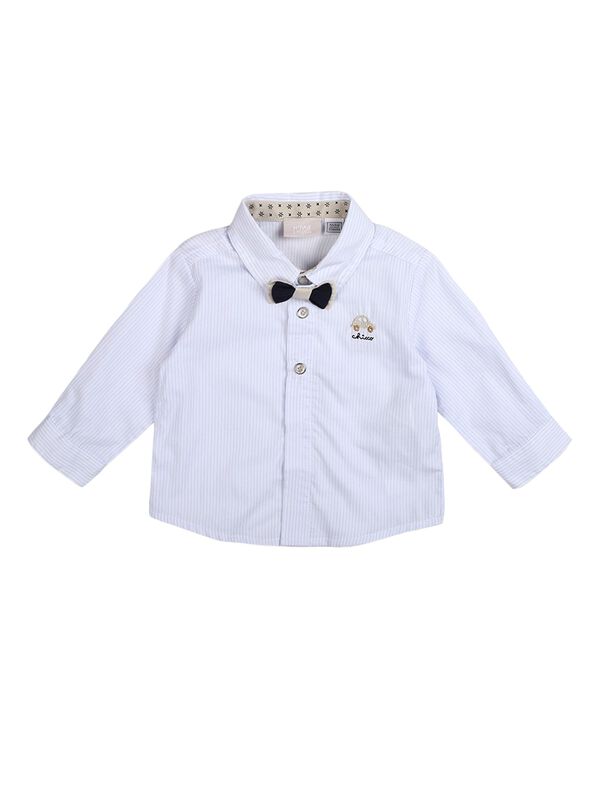 Boys White Long Sleeve Woven Shirt image number 0